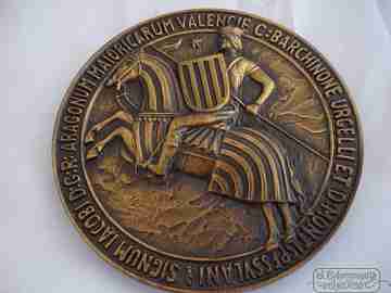 Medallón 750 aniversario del Reino de Valencia. Bronce. 545 grs. 