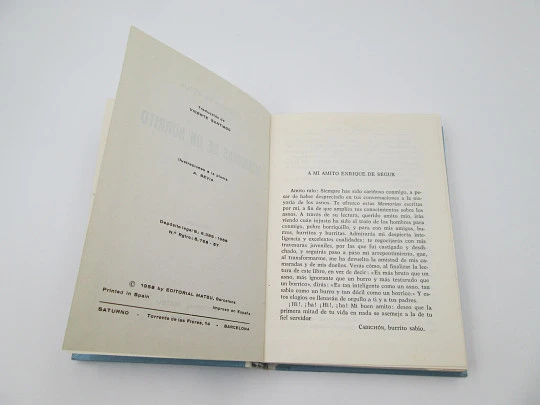 Memorias de un burrito. Condesa de Ségur. Editorial Mateu, Ilustraciones. 1958