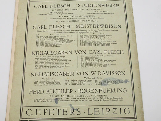 Mendelssohn Concerto Opus 64 para violín y piano. Edición Peters. Alemania. 1940