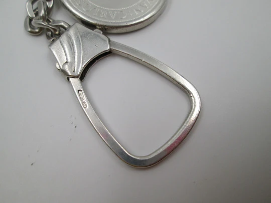 Men's keychain. Sterling silver. 1.000 pesetas coin V Centenary. 1989