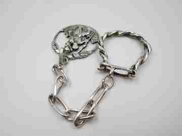 Men's keychain. Sterling silver. Saint Christopher with the child. 1950's