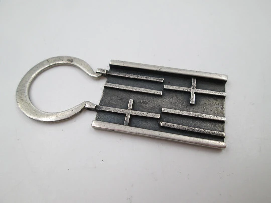 Men's rectangular keychain. Sterling silver. Barcelona City Council (Sports). 1980's