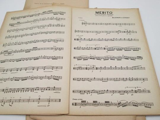 Merit, musical entertainment for violin and piano quartet. Baldomero A. Cespedes. 1950's