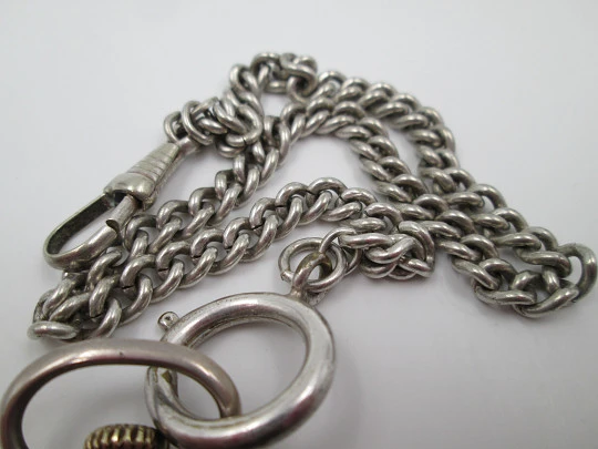 Meritum open-face with chain. 800 sterling silver. Stem-wind. 1920's. Swiss