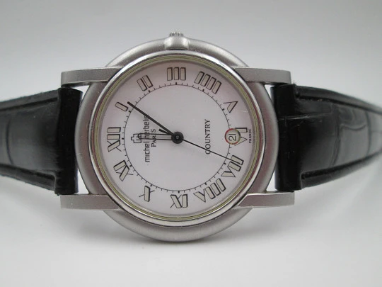 Michel Herbelin Country. Stainless steel. Quartz movement. Calendar. 1990's