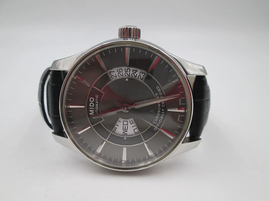 Mido Belluna reloj automático para hombre. Calendario. Correa de piel. Suiza. 2008