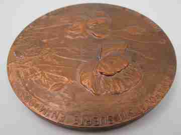 'Miguel Hernández Gilabert' FNMT copper medal. High relief work. 1985. Spain