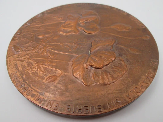 'Miguel Hernández Gilabert' FNMT copper medal. High relief work. 1985. Spain