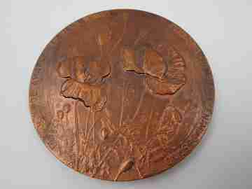 'Miguel Hernández Gilabert' FNMT copper medal. High relief work. 1985. Spain