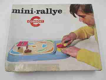 Mini-Rallye Luis Congost. Colours plastic. Hand crank. Original box. 1973. Spain