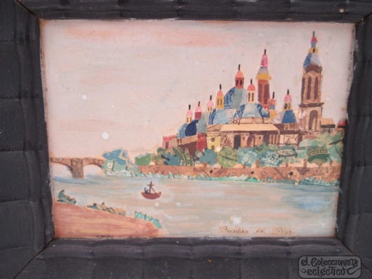 Miniature painting. Basilica of the Pilar. 1970's. Stamps