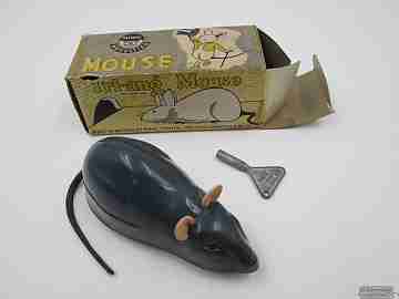 Minic Mouse. Clockwork toy. Tri-ang. England. 1950's. Plastic & rubber. Box