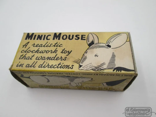 Minic Mouse. Clockwork toy. Tri-ang. England. 1950's. Plastic & rubber. Box