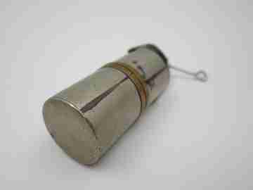Mining lamp pocket lighter. Golden & silver metal. Petrol. 1970's