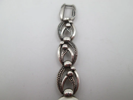 Minister women's watch. Sterling silver & marcasite. Nacre dial. Openwork bracelet Minister women's watch. Sterling silver & marcasite. Nacre dial. Openwork bracelet