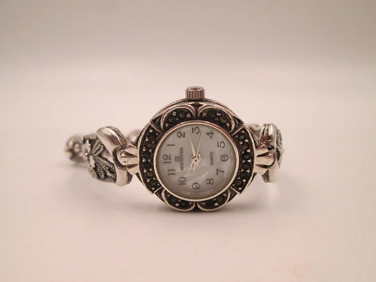 Minister women's watch. Sterling silver & marcasite. Nacre dial. Openwork bracelet Minister women's watch. Sterling silver & marcasite. Nacre dial. Openwork bracelet