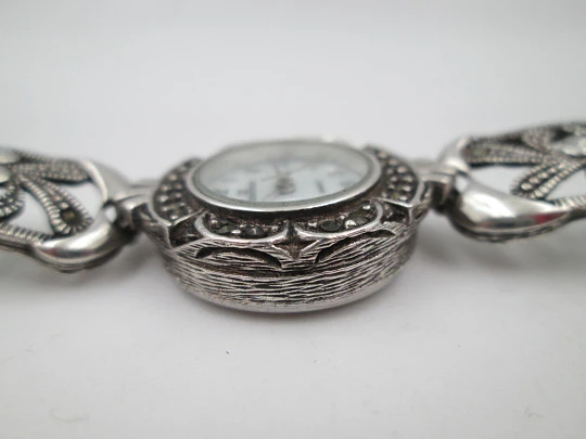 Minister women's watch. Sterling silver & marcasite. Nacre dial. Openwork bracelet Minister women's watch. Sterling silver & marcasite. Nacre dial. Openwork bracelet