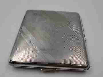 Moka cigarette case. Sterling silver & gold plated. Lines motifs. Russia, 1910's