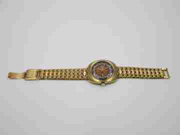 Mondia Moonlander. Gold plated & stainless steel. Automatic. 1960's. Bracelet