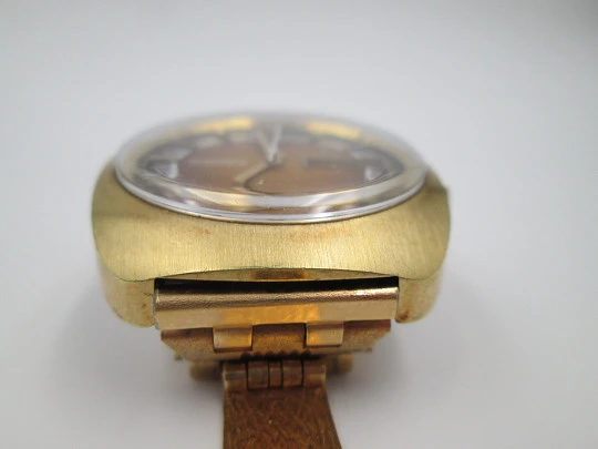 Mondia Moonlander. Gold plated & stainless steel. Automatic. 1960's. Bracelet