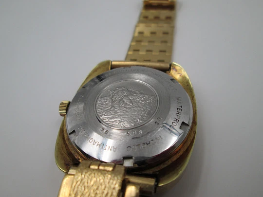 Mondia Moonlander. Gold plated & stainless steel. Automatic. 1960's. Bracelet