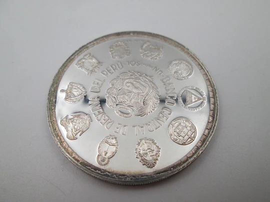 Moneda 1 nuevo sol. Banco Central Perú. Plata de ley 925. Animales en extinción. 1994