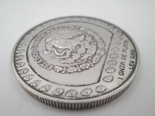 Moneda de 100 pesos Estados Unidos Mexicanos. Guerrero Águila. Onza plata pura