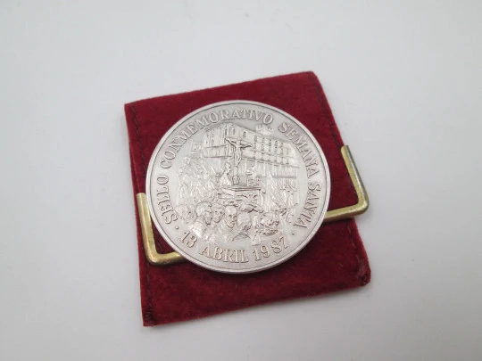 Moneda plata ley. Sello Conmemorativo Semana Santa. Ayuntamiento Zamora. Funda