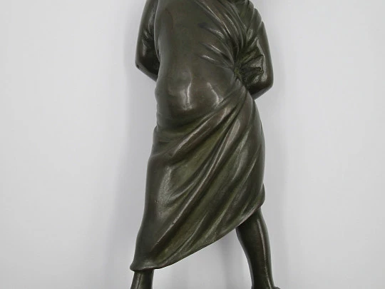 Monk sculpture. Lost wax bronze. 1930's. Europe