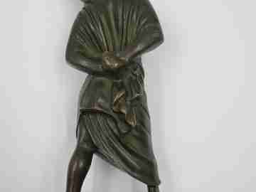 Monk sculpture. Lost wax bronze. 1930's. Europe