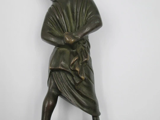 Monk sculpture. Lost wax bronze. 1930's. Europe