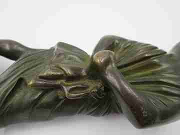 Monk sculpture. Lost wax bronze. 1930's. Europe