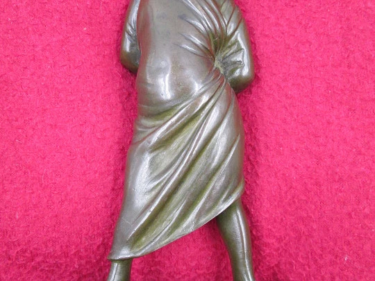 Monk sculpture. Lost wax bronze. 1930's. Europe