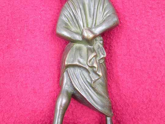 Monk sculpture. Lost wax bronze. 1930's. Europe