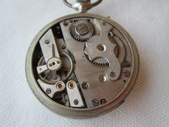 Monreal pocket watch. Silver plated metal. Stem-wind. 1910's. Open face