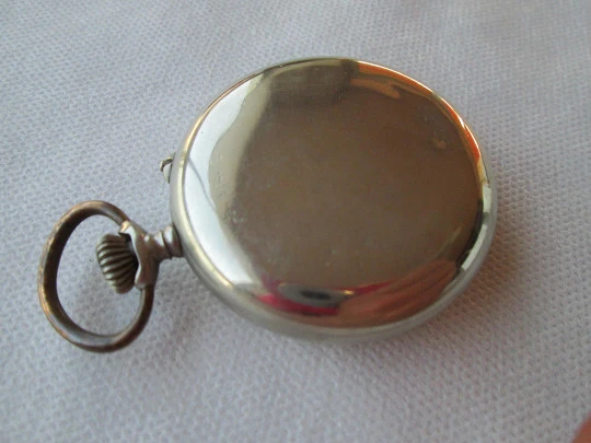 Monreal pocket watch. Silver plated metal. Stem-wind. 1910's. Open face