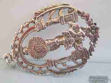 Monstrance and praying Virgin. Silver. 1890. Openwork. Arcade