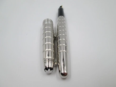 Montblanc 144 Meisterstück Platinum Plated Facet Box 18k Nib