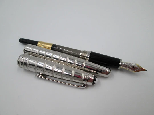 Montblanc 144 Meisterstück Facet. Platinum plated. Converter