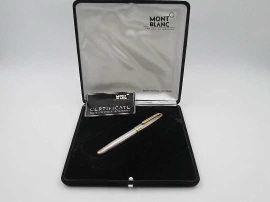 Montblanc 144 Meisterstück Solitaire. Plata ley 925 y detalles chapados oro. Estuche