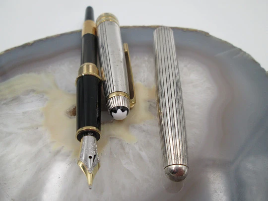 Montblanc 144 Meisterstück Solitaire. Plata ley 925 y detalles chapados oro. Estuche