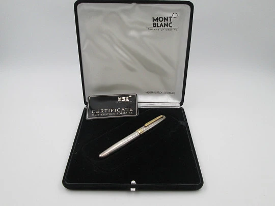 Montblanc 144 Meisterstück Solitaire. Sterling silver & gold plated details. Box. 2000's
