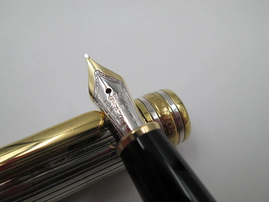 Montblanc 144 Meisterstück Solitaire. Sterling silver & gold plated details. Box. 2000's