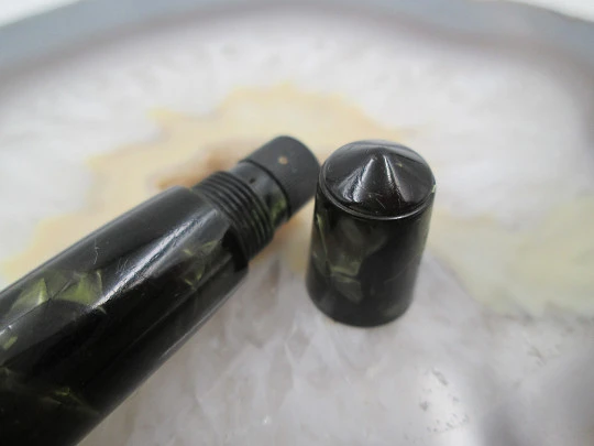 Montblanc 246. Green / black celluloid. 1940's. Piston filler