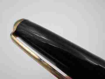 Montblanc 630. Black celluloid and gold plated details. Piston filler. 1950's