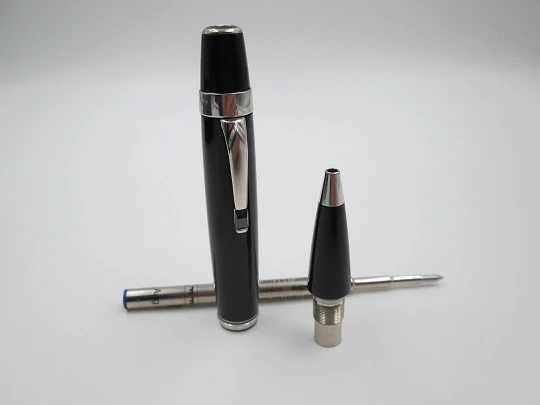 Montblanc Bohème Noir ballpoint pen. Resin & silver plated. Original box