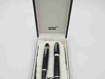 Montblanc Bohème Noir set. Fountain pen & rollerball. Box and pouch. 2010's