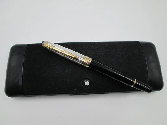 Montblanc Meisterstück 144 Solitaire Doue. 925 silver & black resin. Box