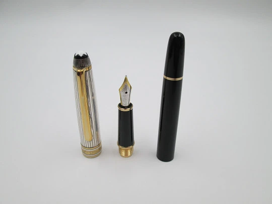 Montblanc Meisterstück 144 Solitaire Doue. Plata 925 y resina negra. Caja