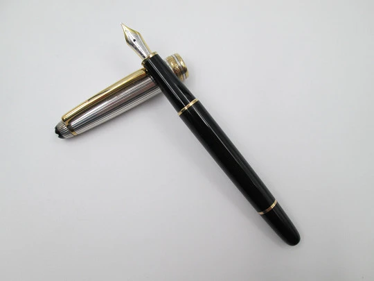 Montblanc Meisterstück 144 Solitaire Doue. Plata 925 y resina negra. Caja